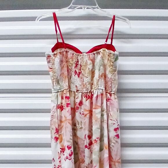 Band Of The Free Maxi Sundress Women Large Pink Floral Boho Casual Spring Summer - Picture 7 of 8